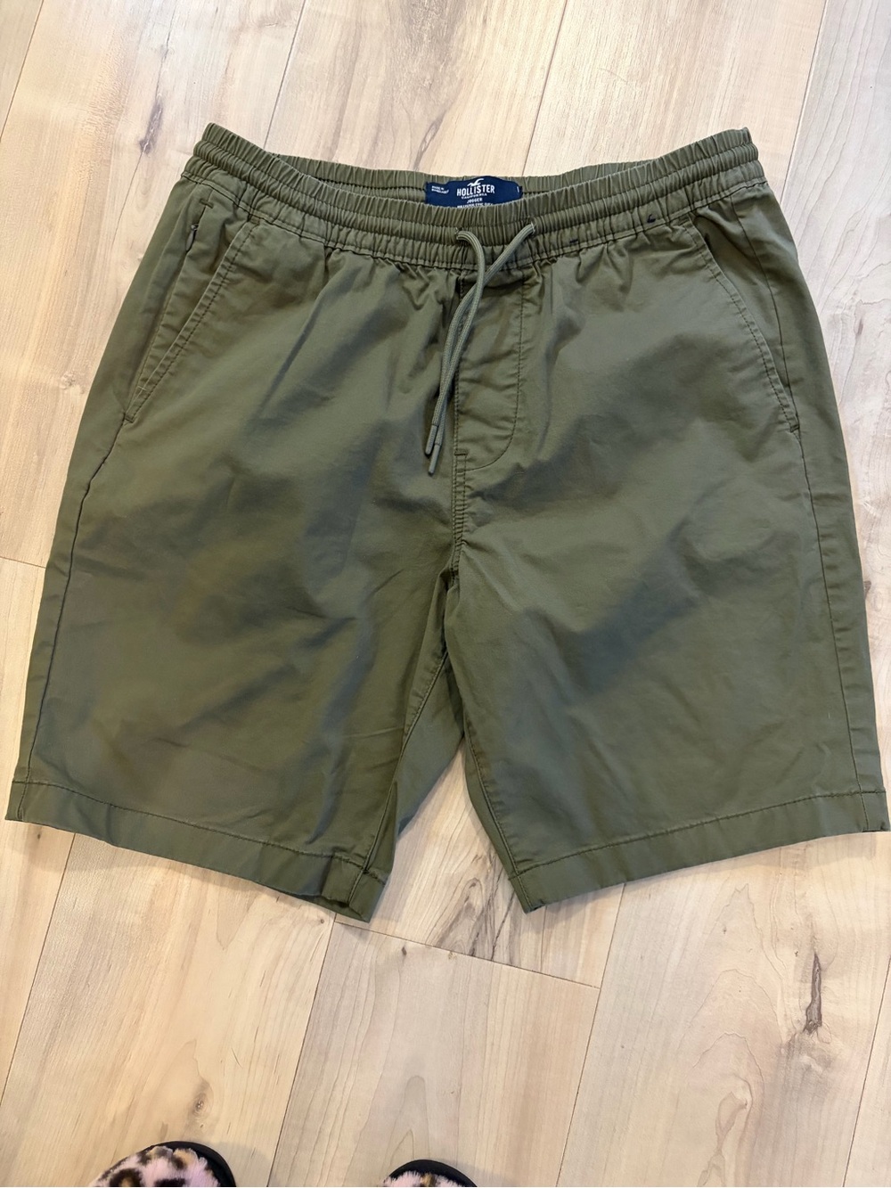 Hollister Olive Drawstring Men’s Casual Shorts
